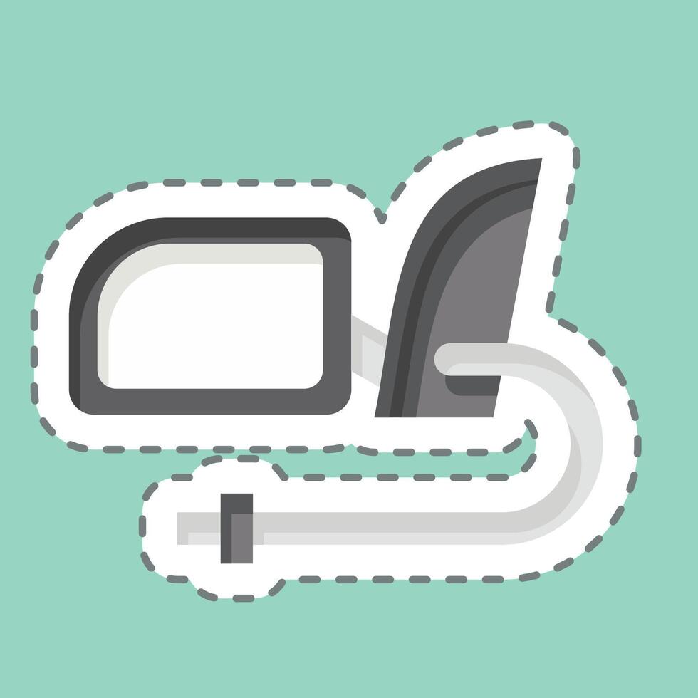 Sticker line cut Wing Mirror. related to Garage symbol. simple design editable. simple illustration vector