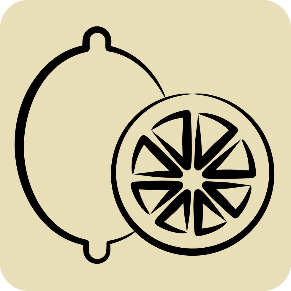 icono limón. relacionado a especia símbolo. mano dibujado estilo. sencillo diseño editable. sencillo ilustración vector