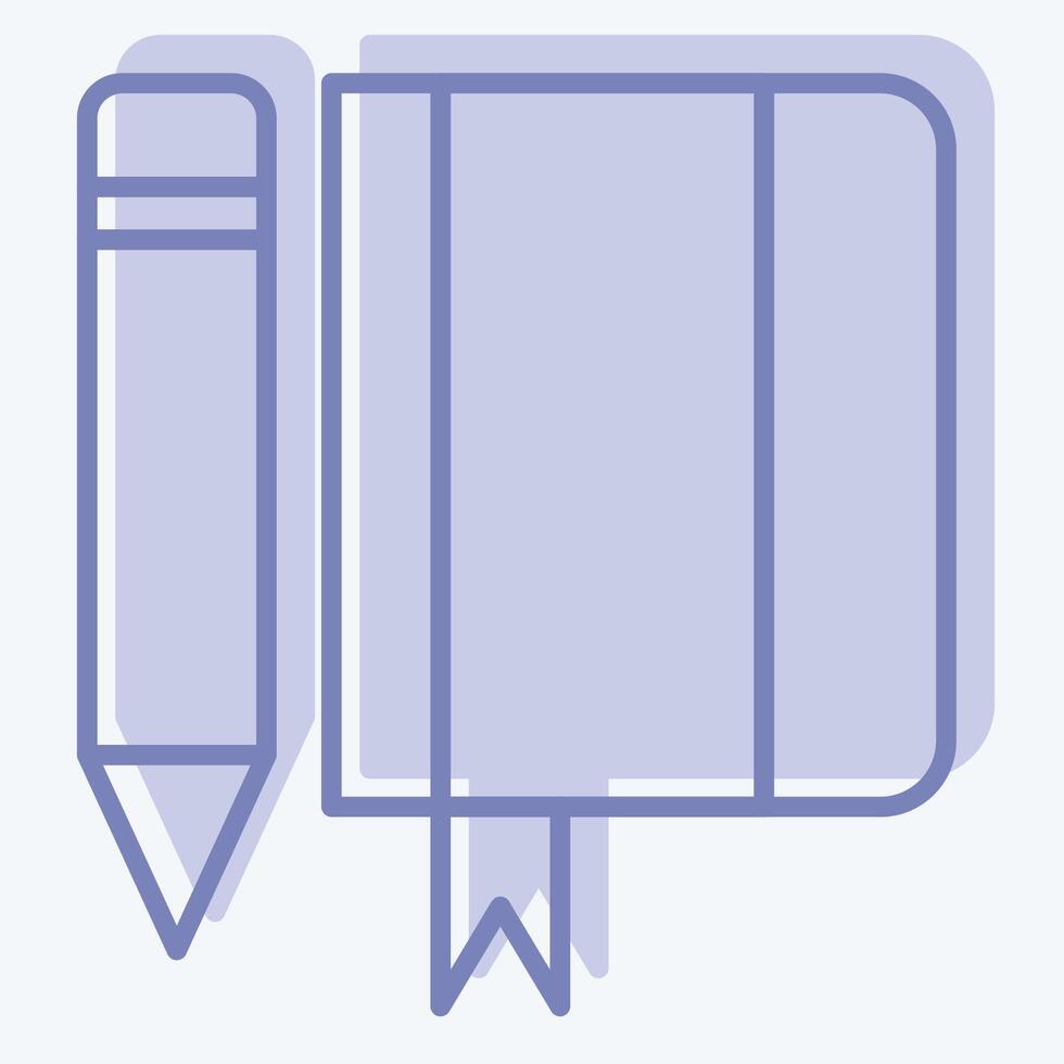 Icon Sketch Book. related to Post Office symbol. two tone style. simple design editable. simple illustration vector
