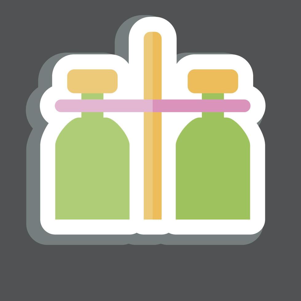Sticker Milk Jar. related to Milk and Drink symbol. simple design editable. simple illustration vector