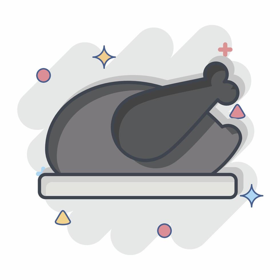 Icon Dinner. related to Leisure and Travel symbol. comic style. simple design illustration. vector