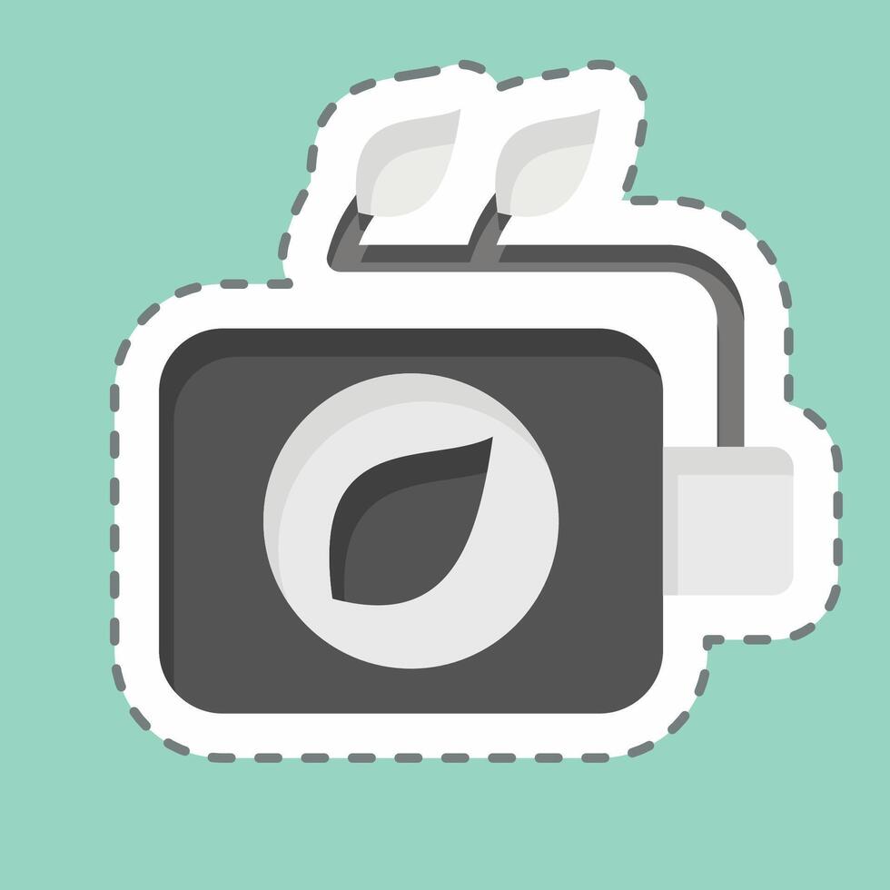 Sticker line cut Eco Battery. related to Ecology symbol. simple design editable. simple illustration vector