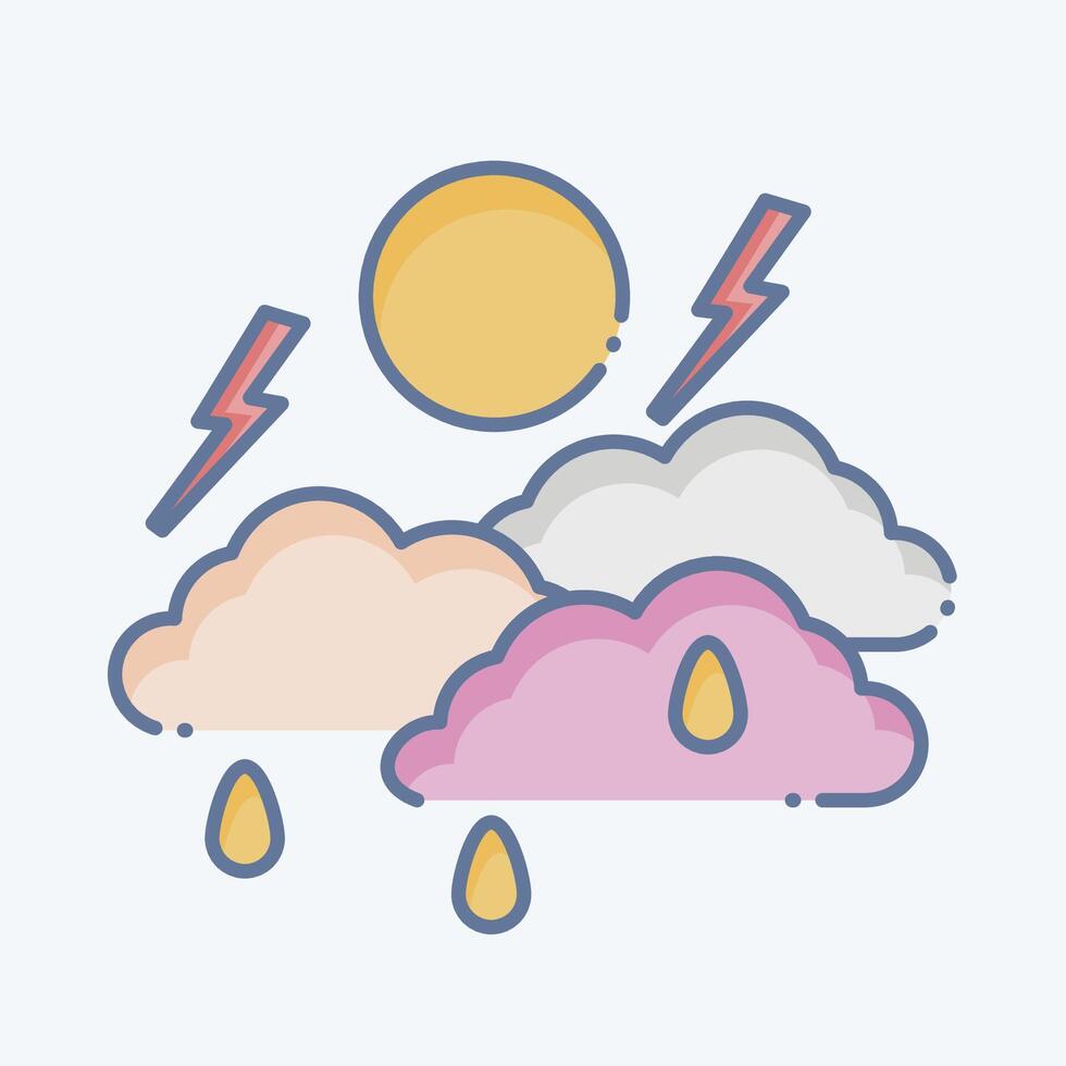 Icon Weather. related to Leisure and Travel symbol. doodle style. simple design illustration. vector