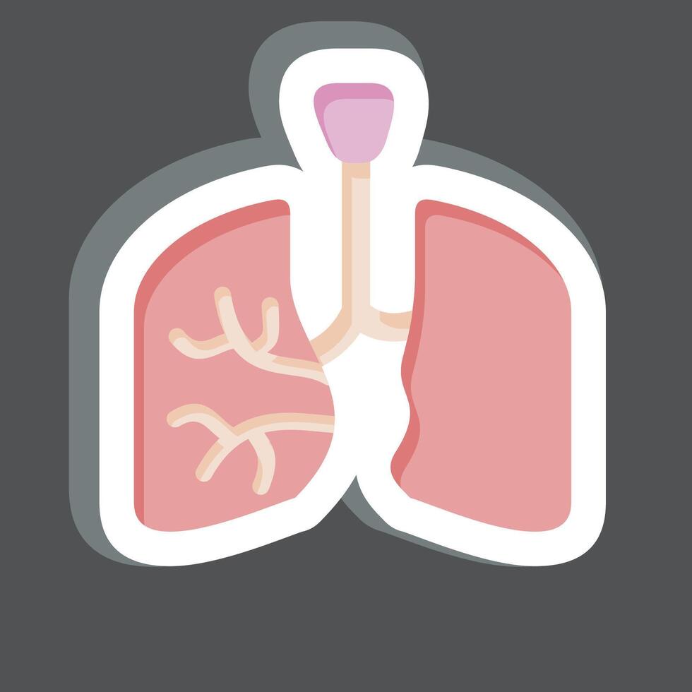 Sticker Lungs. related to Human Organ symbol. simple design editable. simple illustration vector