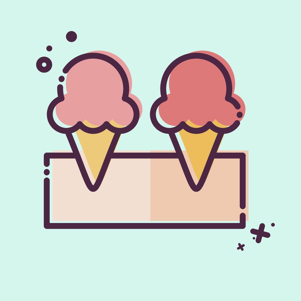 Icon Ice Cream 3. related to Milk and Drink symbol. MBE style. simple design editable. simple illustration vector