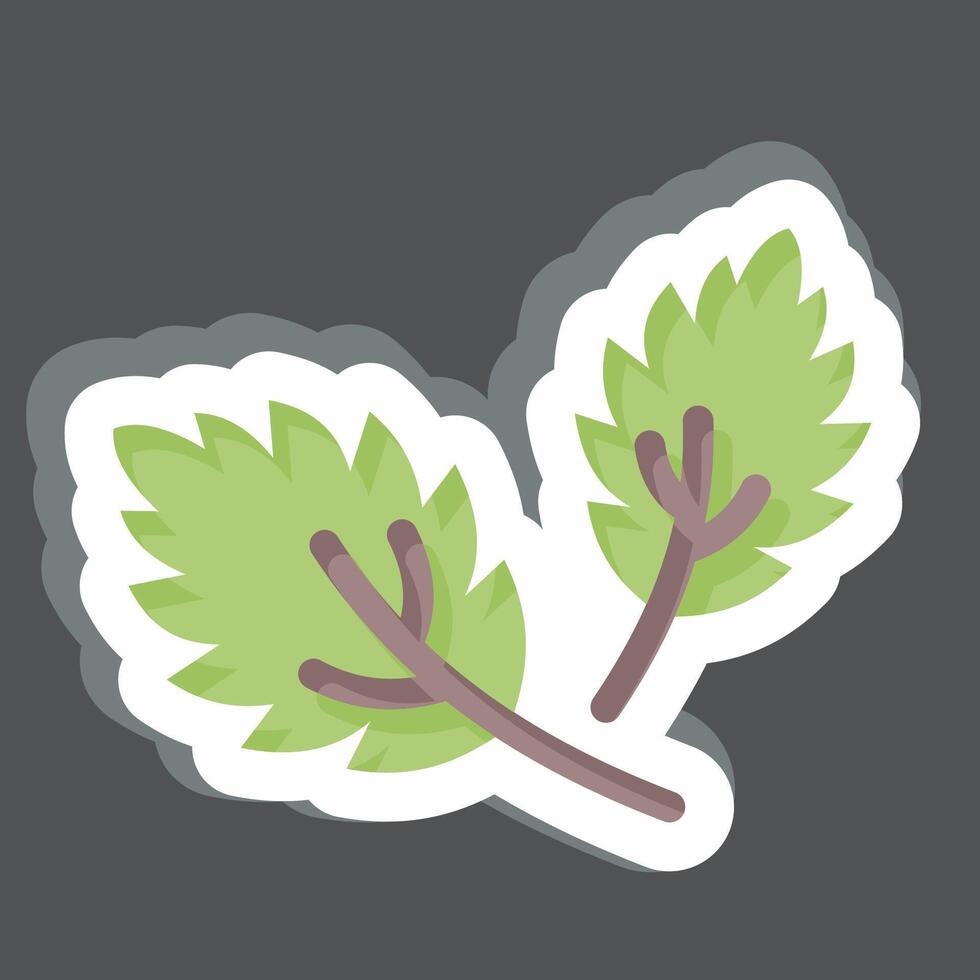 Sticker Basil. related to Spice symbol. simple design editable. simple illustration vector