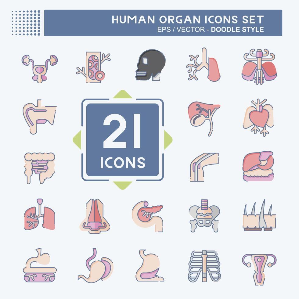 Icon Set Human Organ. related to Education symbol. doodle style. simple design editable. simple illustration vector