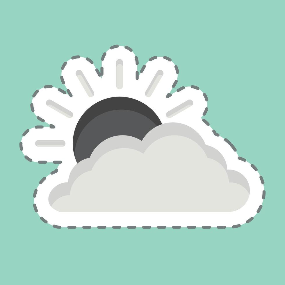Sticker line cut Weather 2. related to Leisure and Travel symbol. simple design illustration. vector