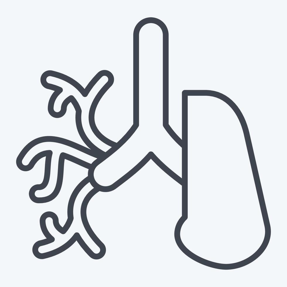 Icon Bronchus. related to Human Organ symbol. line style. simple design editable. simple illustration vector