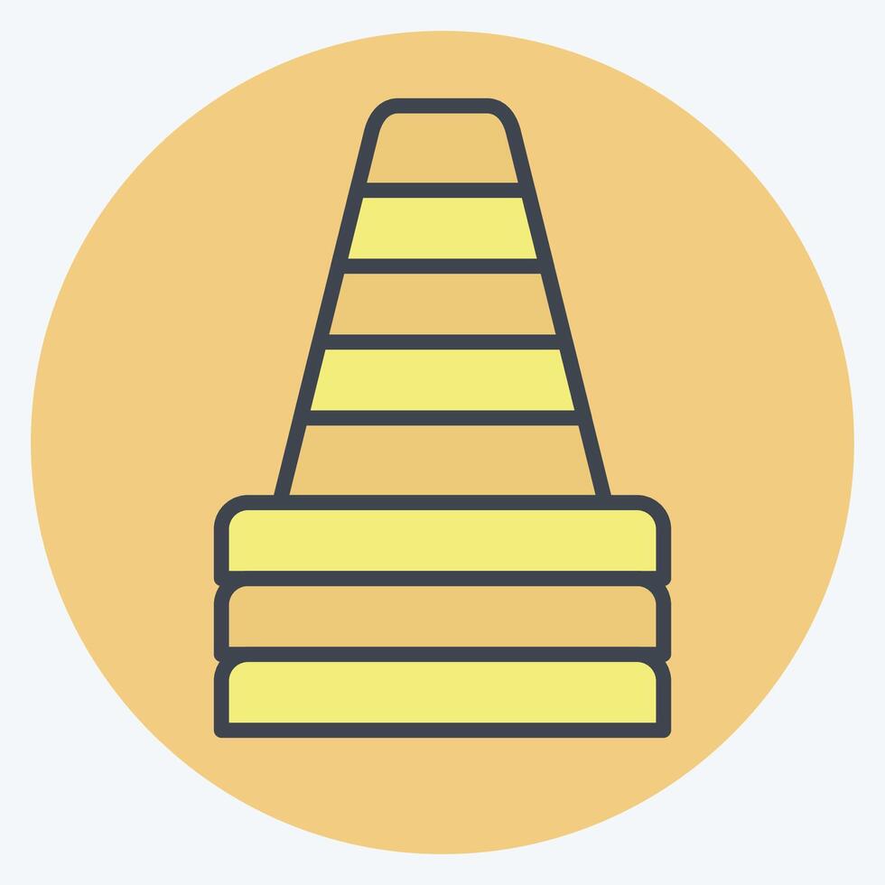 Icon Cones. related to Hockey Sports symbol. color mate style. simple design editable vector