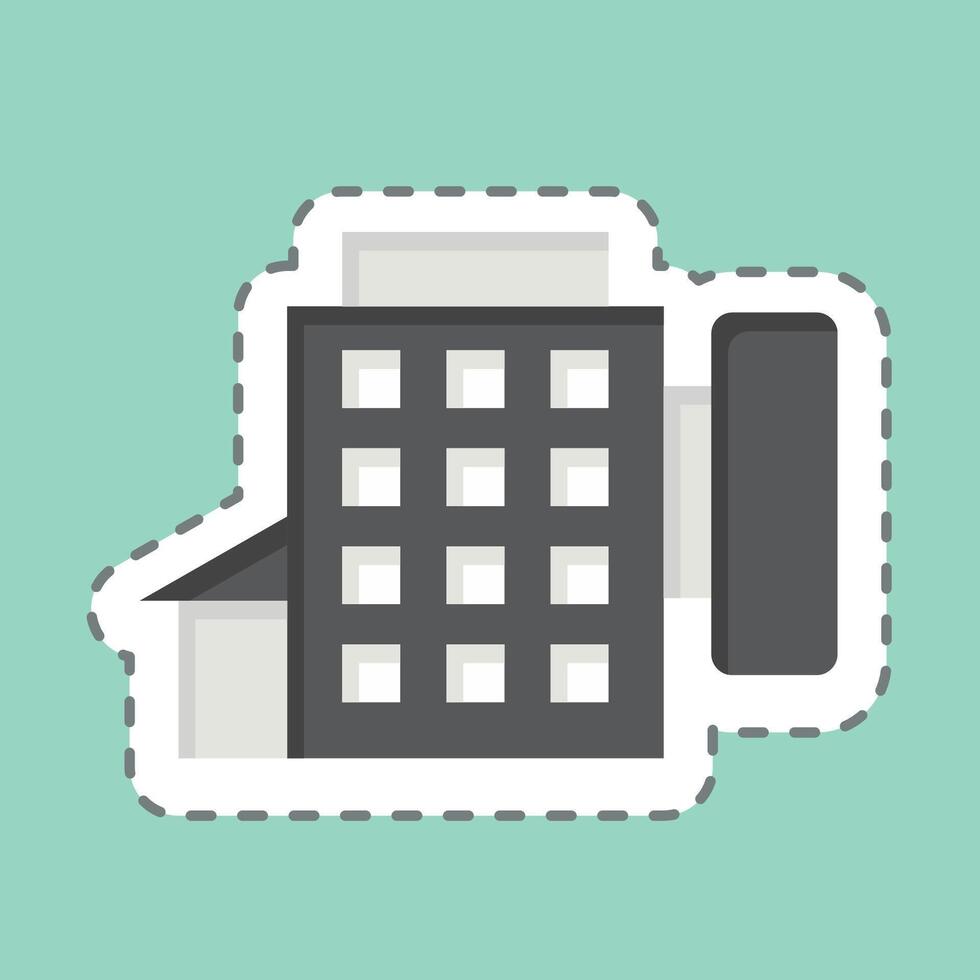 Sticker line cut Hotel. related to Leisure and Travel symbol. simple design illustration. vector