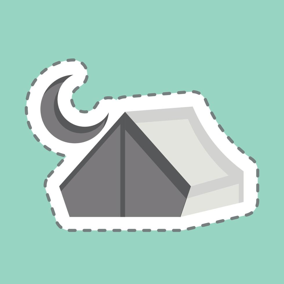 Sticker line cut Camp. related to Leisure and Travel symbol. simple design illustration. vector