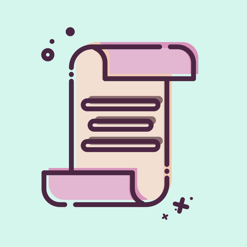 Icon Scroll. related to Post Office symbol. MBE style. simple design editable. simple illustration vector