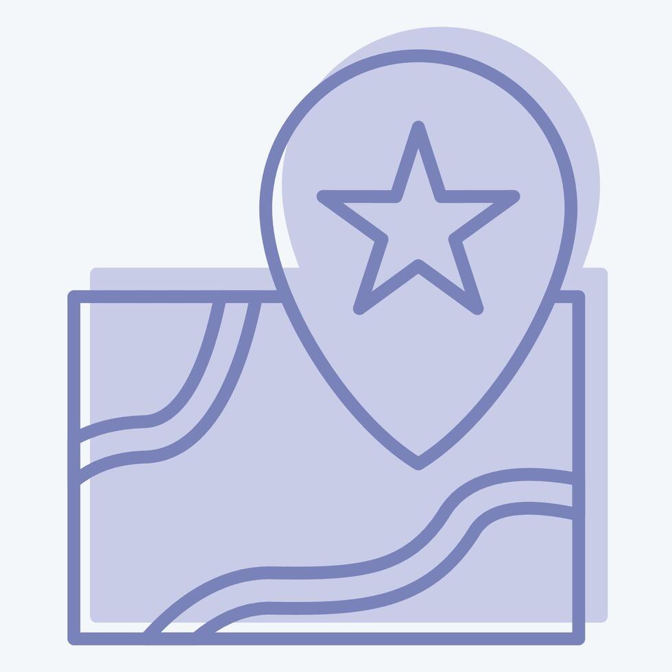 Icon Map 2. related to Leisure and Travel symbol. two tone style. simple design illustration. vector