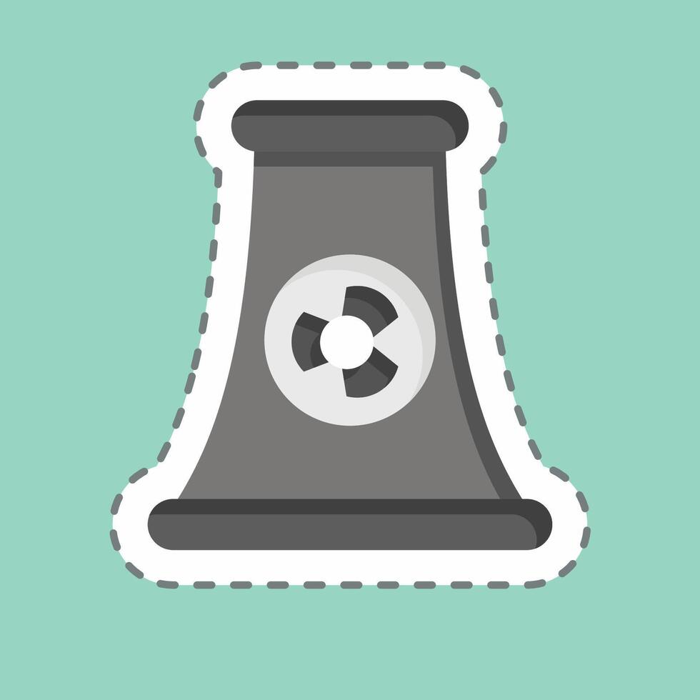 Sticker line cut Nuclear Power. related to Ecology symbol. simple design editable. simple illustration vector