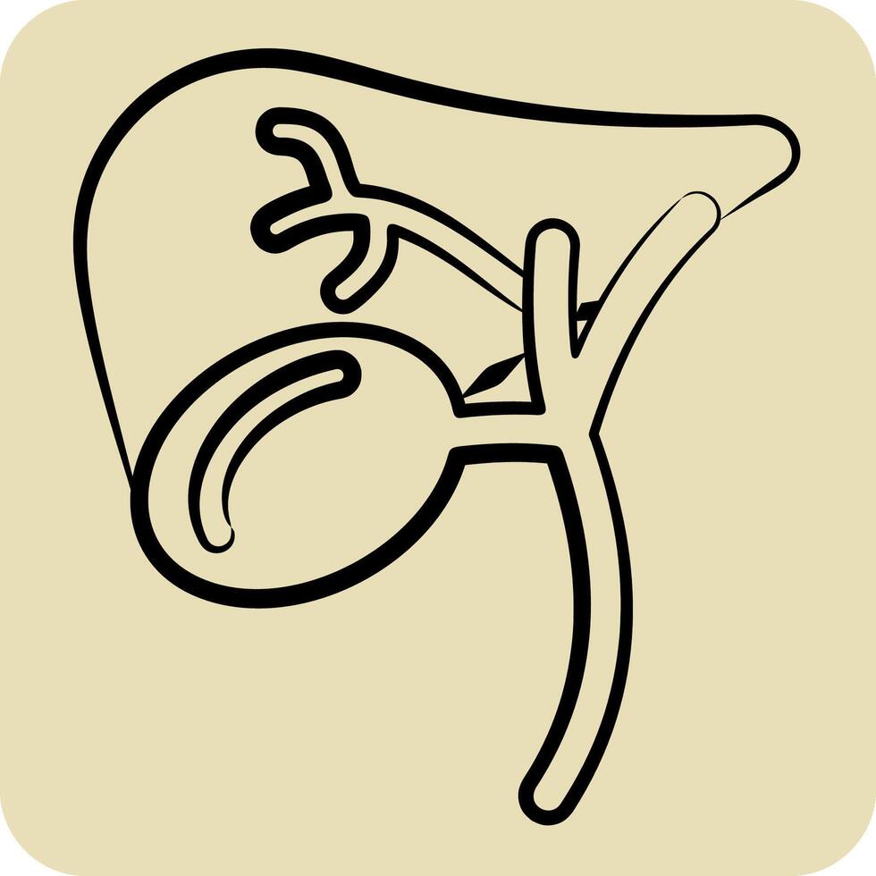 Icon Gallbladder. related to Human Organ symbol. hand drawn style. simple design editable. simple illustration vector