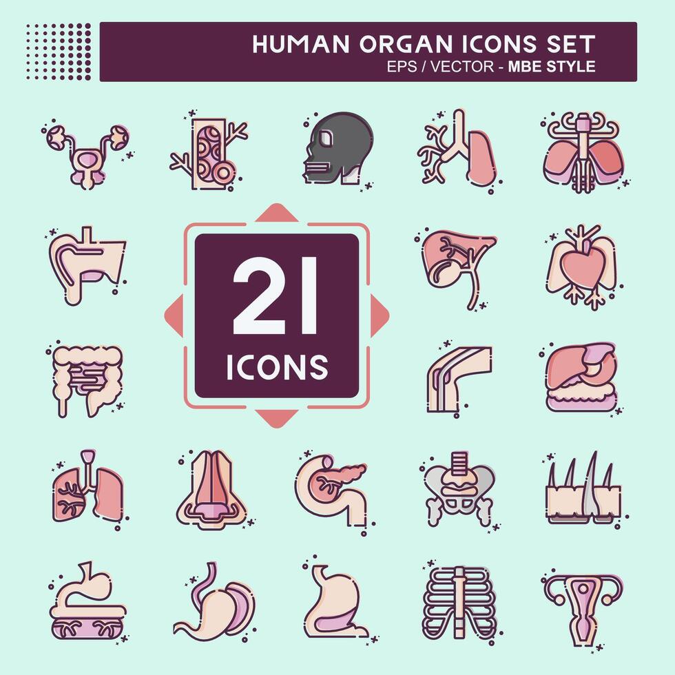 Icon Set Human Organ. related to Education symbol. MBE style. simple design editable. simple illustration vector