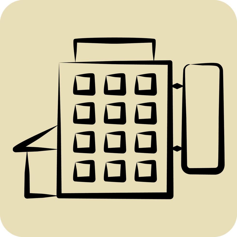 Icon Hotel. related to Leisure and Travel symbol. hand drawn style. simple design illustration. vector