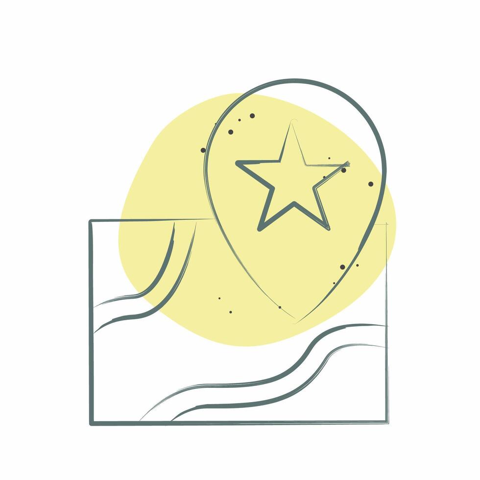 Icon Map 2. related to Leisure and Travel symbol. Color Spot Style. simple design illustration. vector
