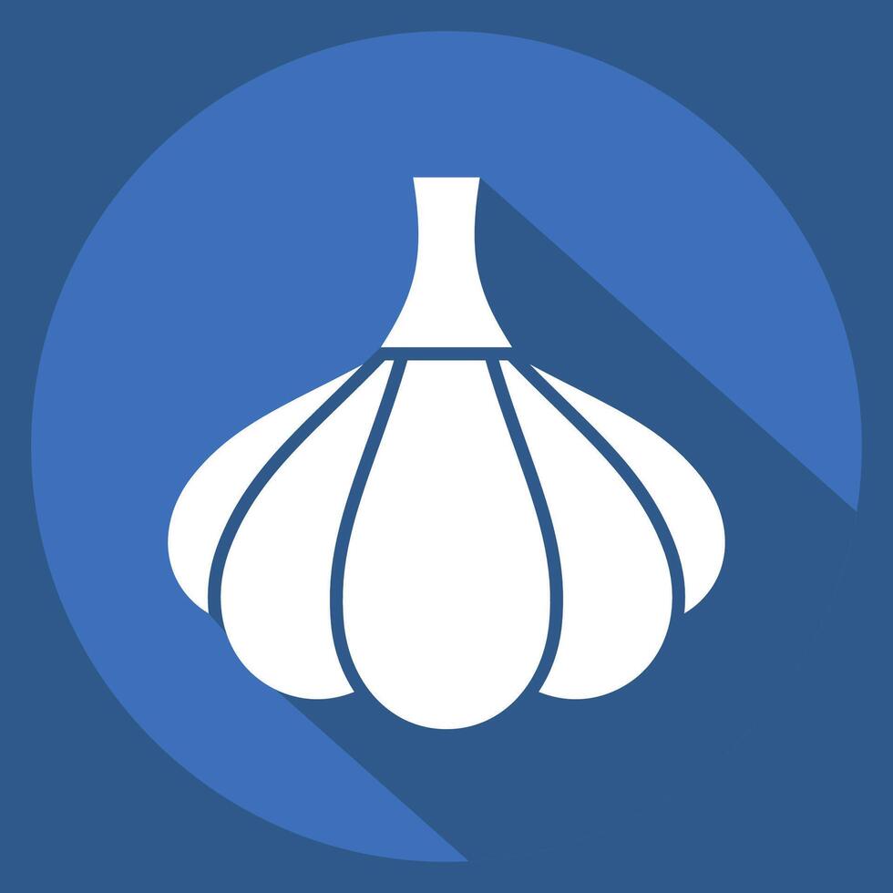 Icon Garlic. related to Spice symbol. long shadow style. simple design editable. simple illustration vector