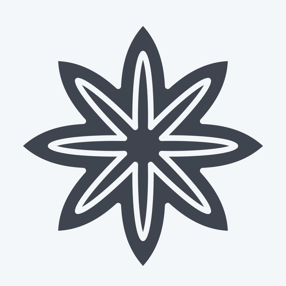 Icon Star Anise. related to Spice symbol. glyph style. simple design editable. simple illustration vector