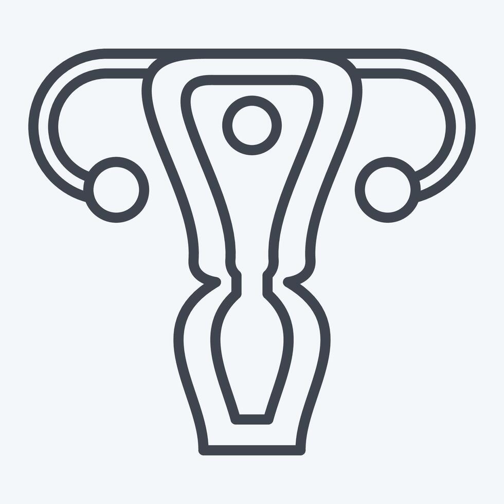 Icon Uterus. related to Human Organ symbol. line style. simple design editable. simple illustration vector