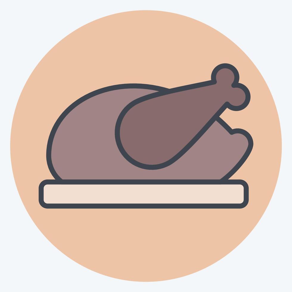 Icon Dinner. related to Leisure and Travel symbol. color mate style. simple design illustration. vector