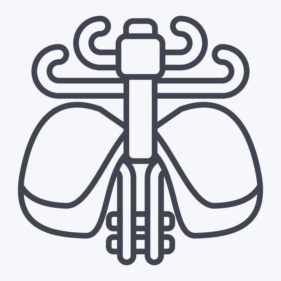 Icon Diaphragm. related to Human Organ symbol. line style. simple design editable. simple illustration vector