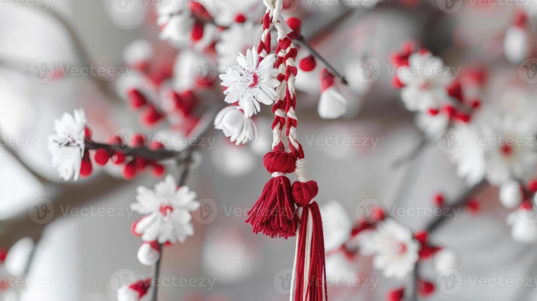 AI generated Traditional spring holiday in Romania, Martisor concepts photo