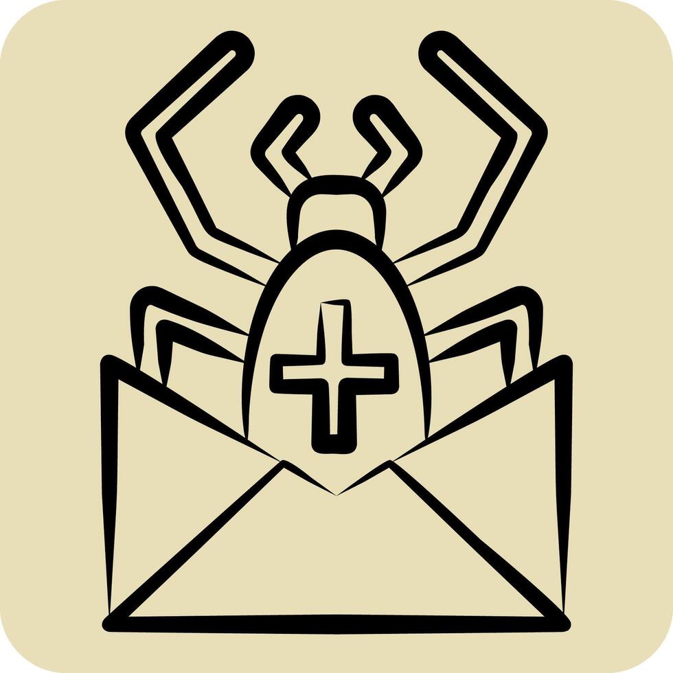 icono correo basura. relacionado a enviar oficina símbolo. mano dibujado estilo. sencillo diseño editable. sencillo ilustración vector