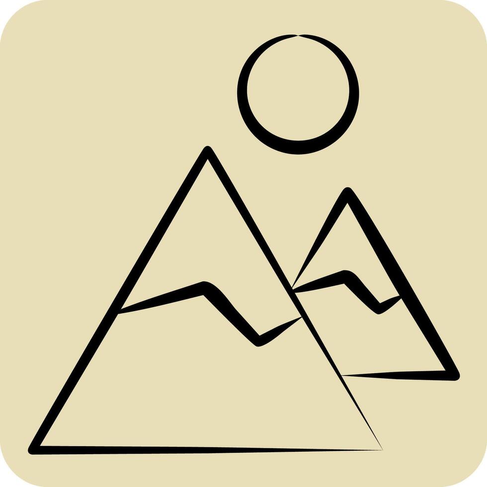 Icon Nature. related to Leisure and Travel symbol. hand drawn style. simple design illustration. vector