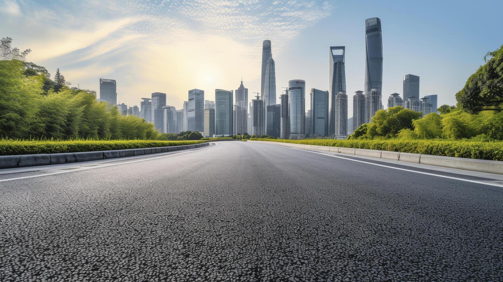 AI generated Contemporary Commercial Skyscrapers Dominating the Skyline photo