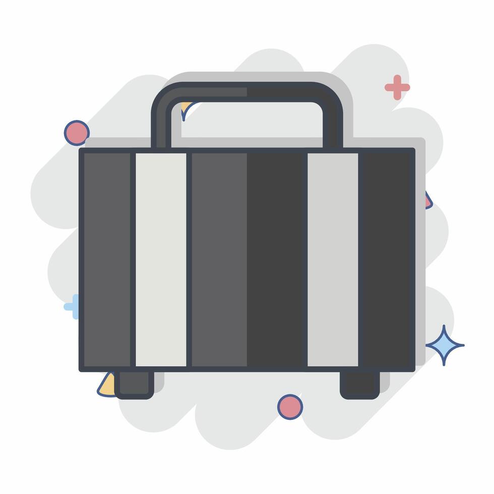 Icon Baggage. related to Leisure and Travel symbol. comic style. simple design illustration. vector