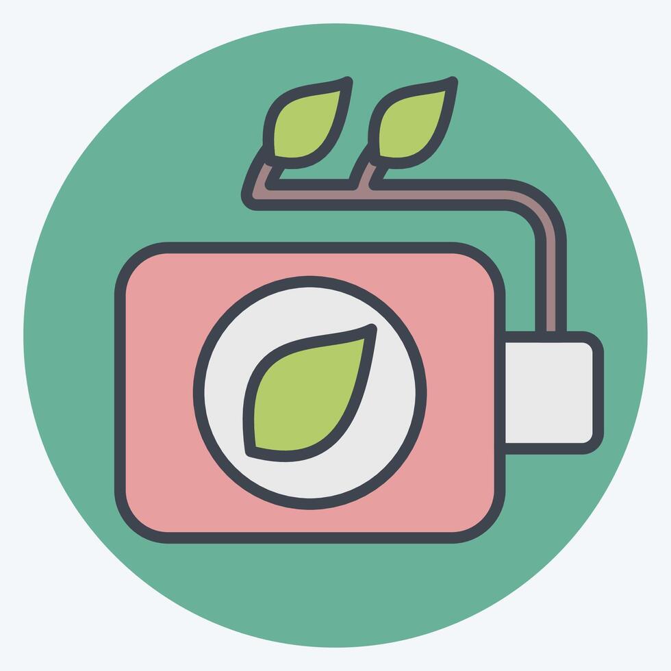 Icon Eco Battery. related to Ecology symbol. color mate style. simple design editable. simple illustration vector
