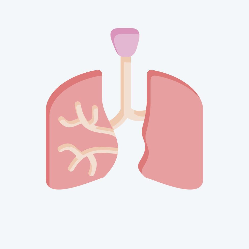 Icon Lungs. related to Human Organ symbol. flat style. simple design editable. simple illustration vector