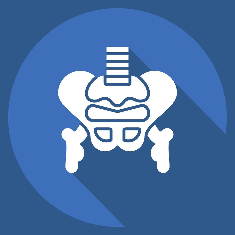 Icon Pelvis. related to Human Organ symbol. long shadow style. simple design editable. simple illustration vector