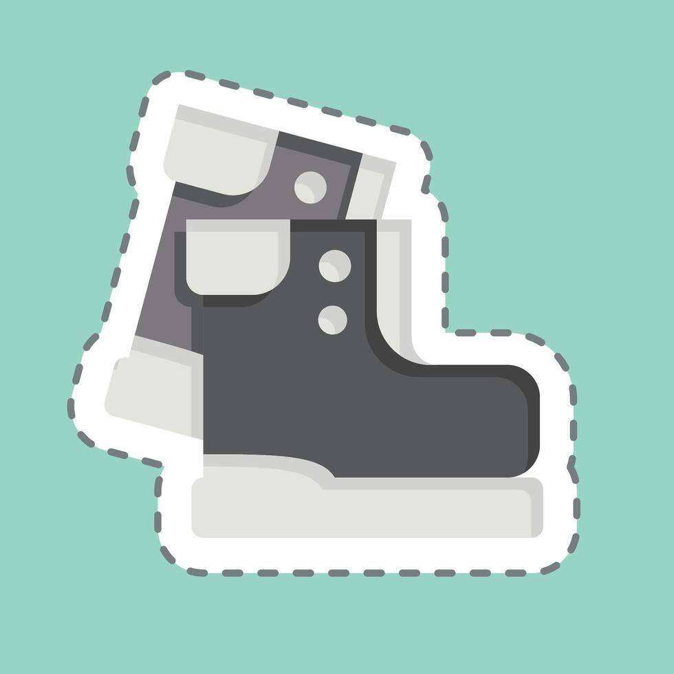 Sticker line cut Hiking. related to Leisure and Travel symbol. simple design illustration. vector