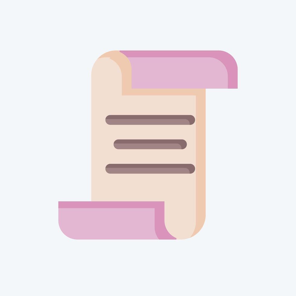 Icon Scroll. related to Post Office symbol. flat style. simple design editable. simple illustration vector