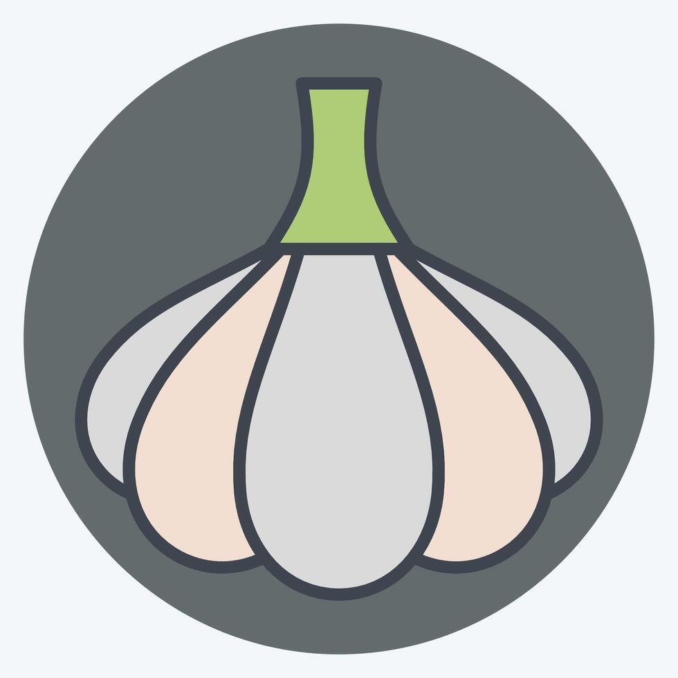 Icon Garlic. related to Spice symbol. color mate style. simple design editable. simple illustration vector