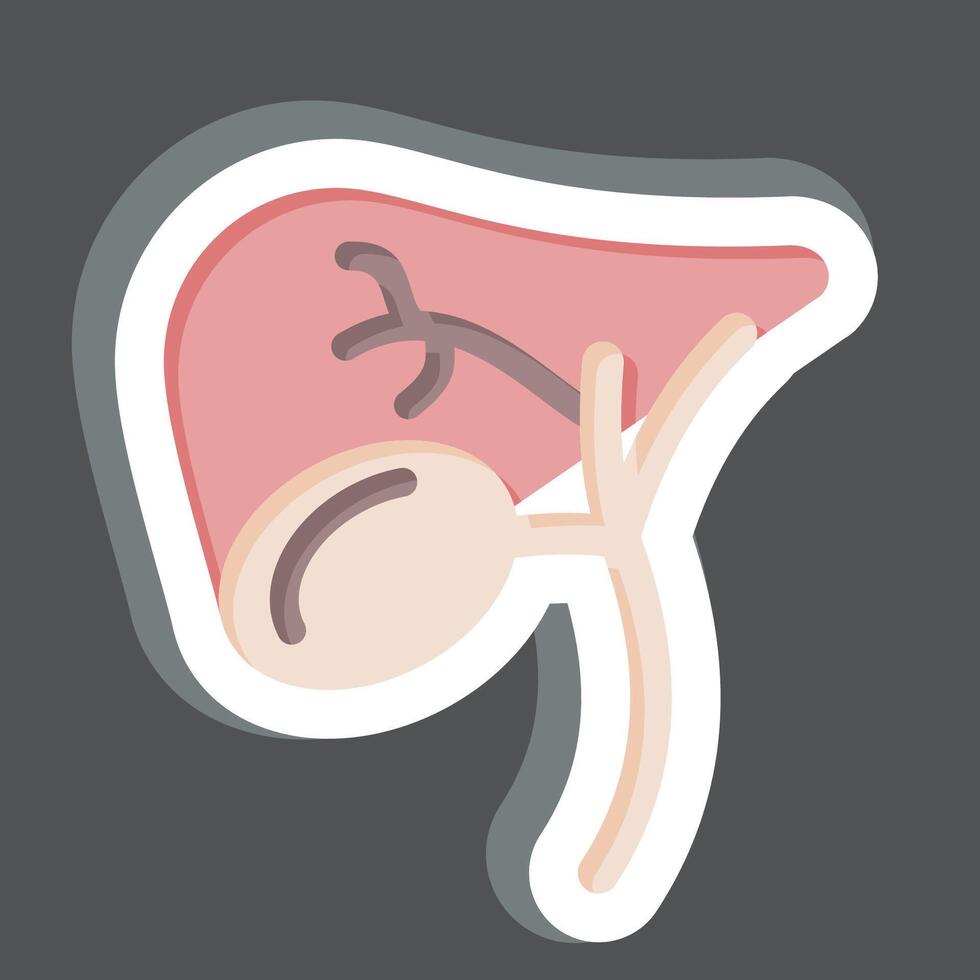 Sticker Gallbladder. related to Human Organ symbol. simple design editable. simple illustration vector