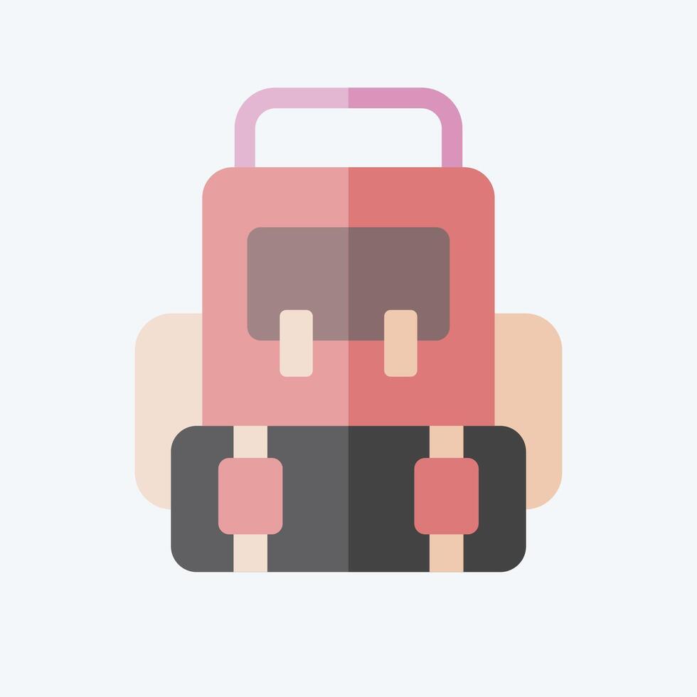 Icon Backpack. related to Leisure and Travel symbol. flat style. simple design illustration. vector