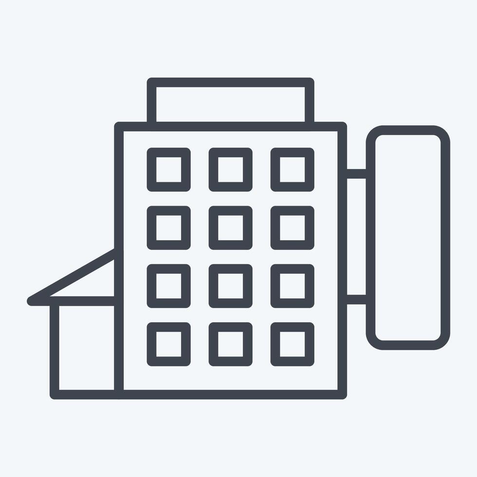 Icon Hotel. related to Leisure and Travel symbol. line style. simple design illustration. vector