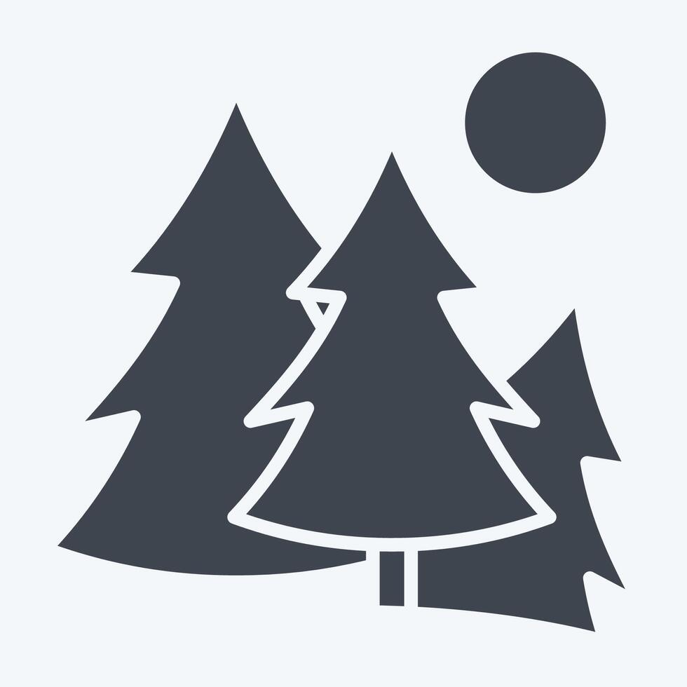 Icon Forest. related to Leisure and Travel symbol. glyph style. simple design illustration. vector