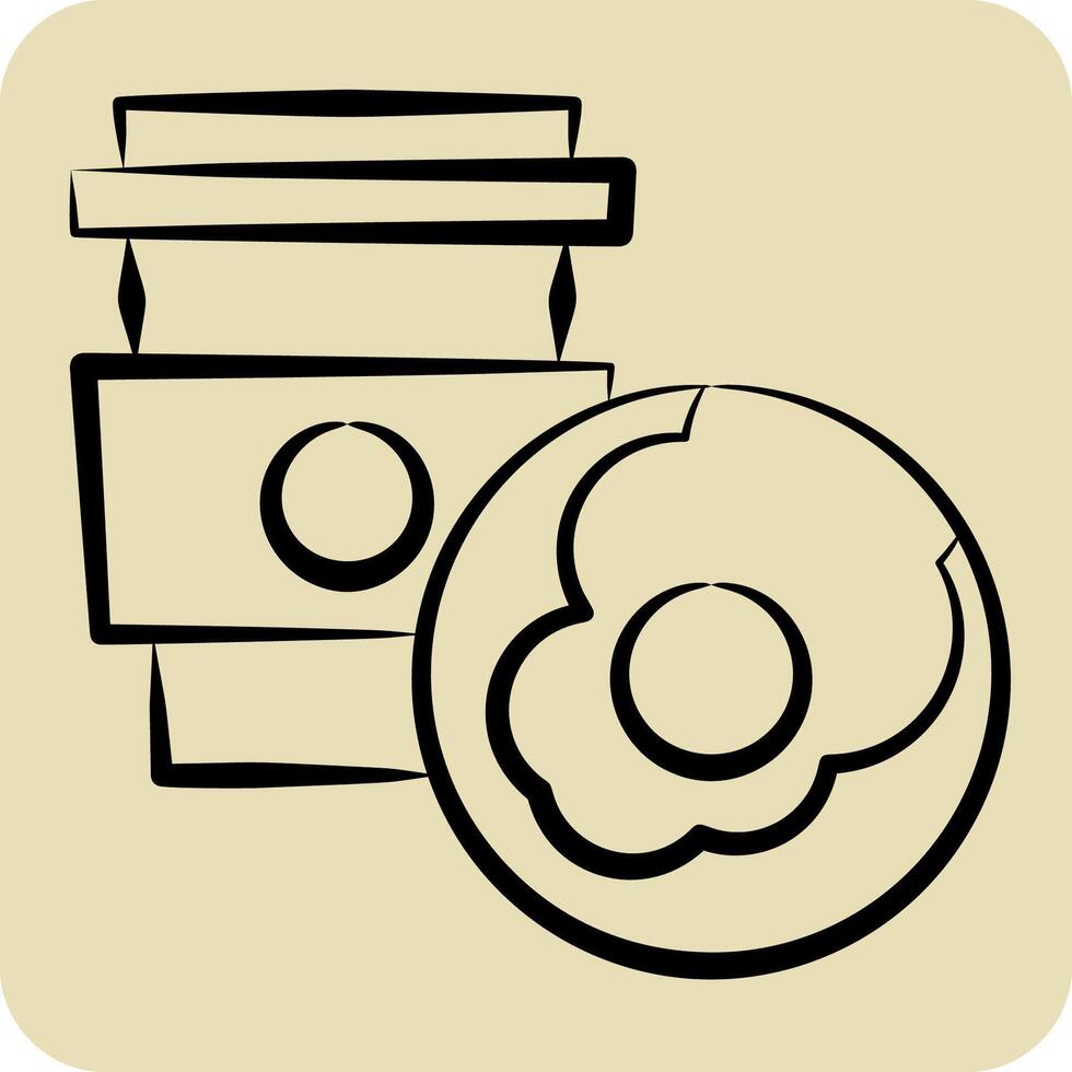 Icon Breakfast. related to Leisure and Travel symbol. hand drawn style. simple design illustration. vector