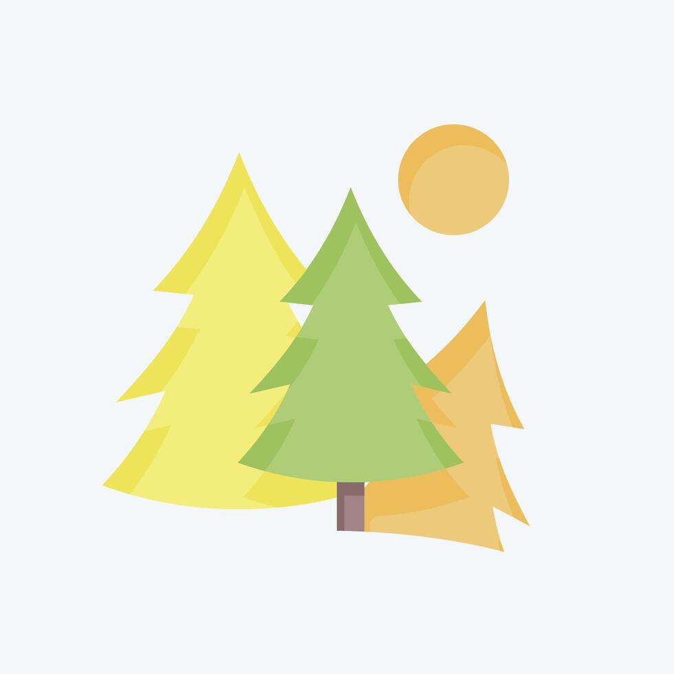 Icon Forest. related to Leisure and Travel symbol. flat style. simple design illustration. vector