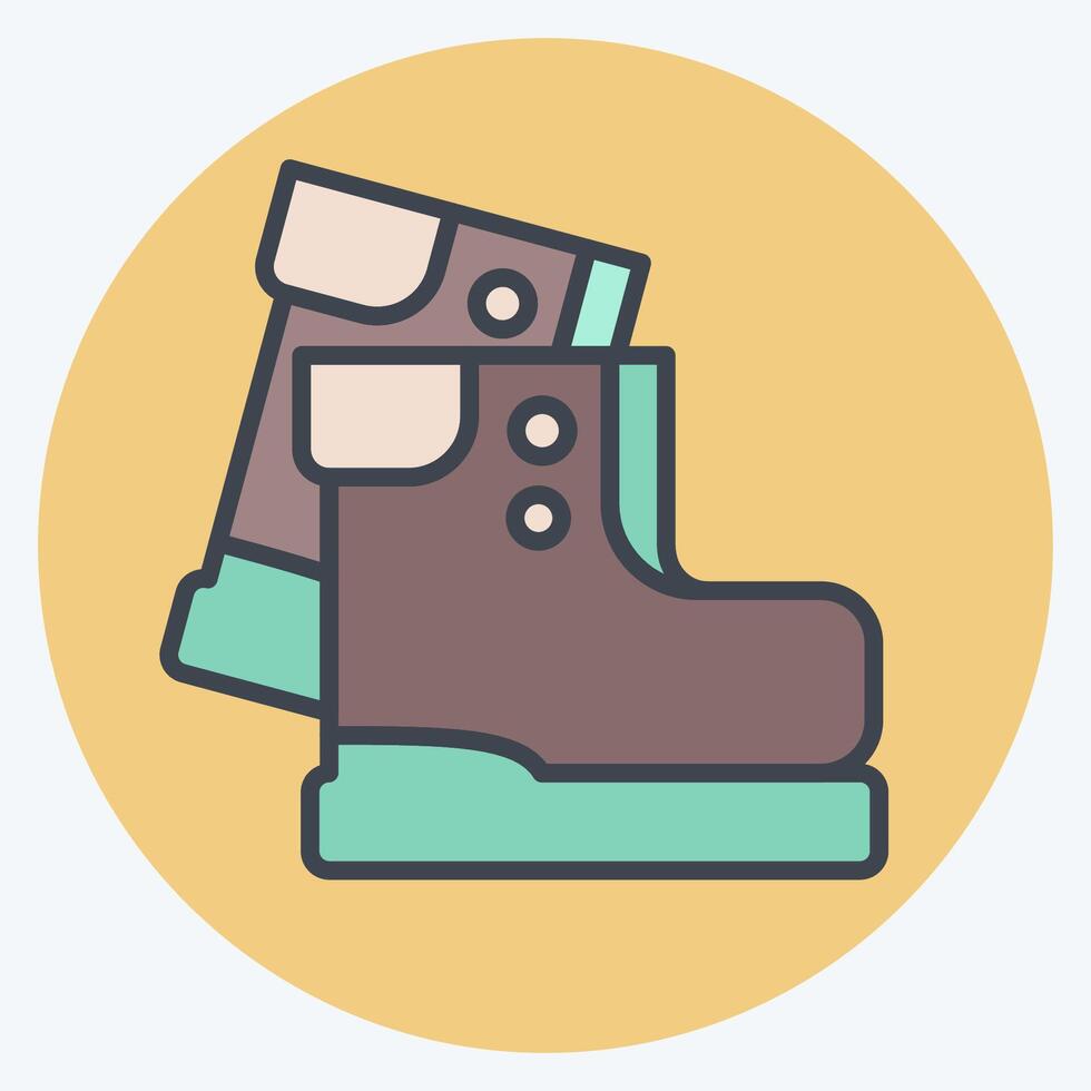 Icon Hiking. related to Leisure and Travel symbol. color mate style. simple design illustration. vector