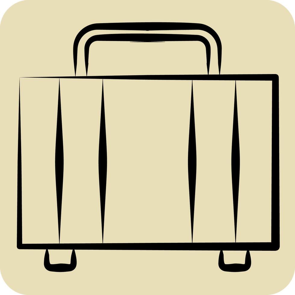 icono equipaje. relacionado a ocio y viaje símbolo. mano dibujado estilo. sencillo diseño ilustración. vector