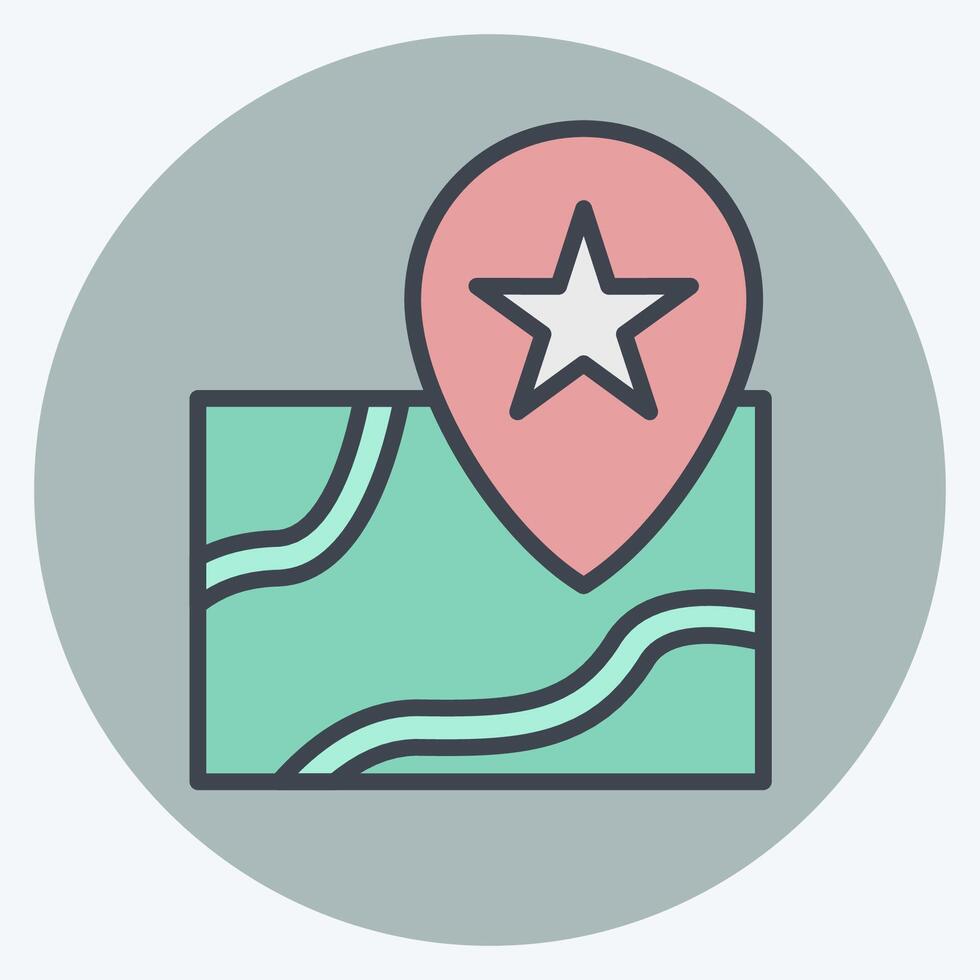 Icon Map 2. related to Leisure and Travel symbol. color mate style. simple design illustration. vector