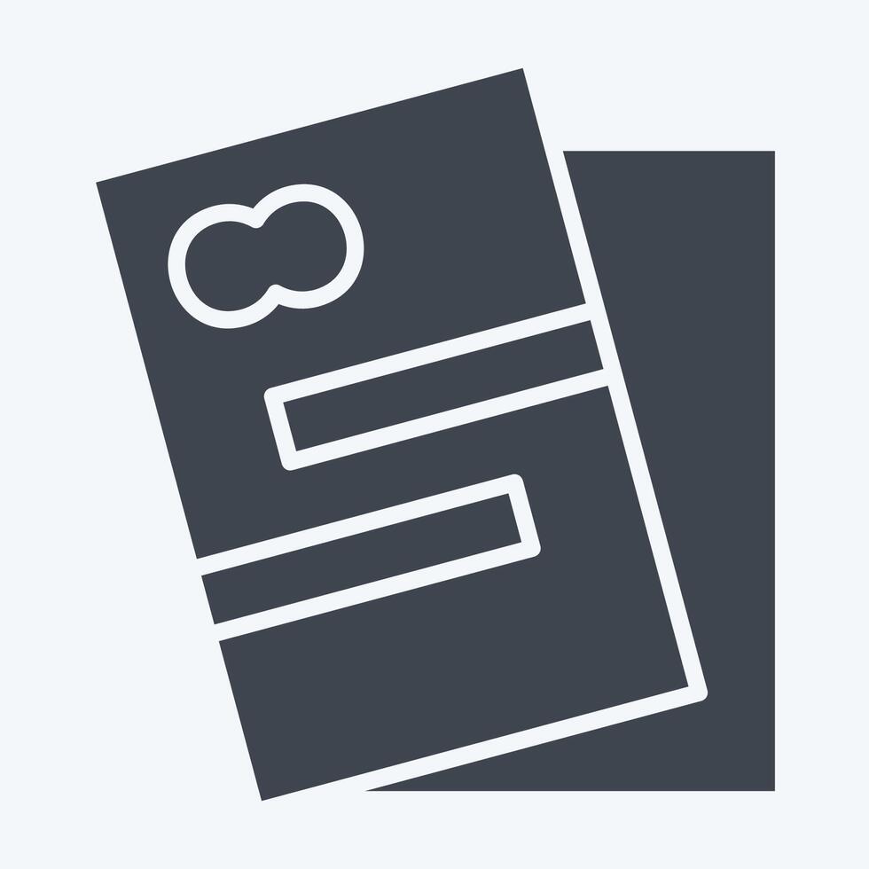 Icon Documents. related to Leisure and Travel symbol. glyph style. simple design illustration. vector