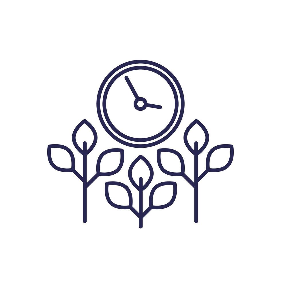 growing crops and time line icon, farming and agriculture vector